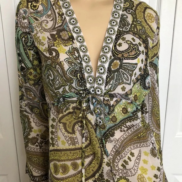 ATHLETA WOMENS DRESS COTTON/SILK  DRAWSTRING WAIST DRESS /BEACH COVER SZ S - Picture 2 of 11